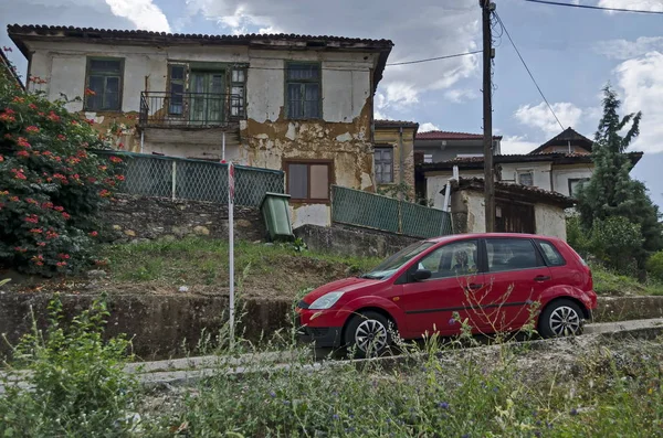 Een Woonwijk Van Oude Macedonisch Huizen Stad Delchevo Macedonië Europa — Stockfoto