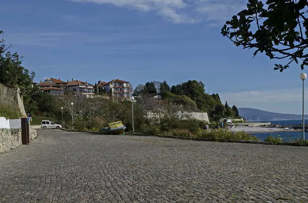 Nessebar Bulgarien Oktober 2018 Küstenlandschaft Eines Wohnviertels Mit Antiken Häusern — Stockfoto