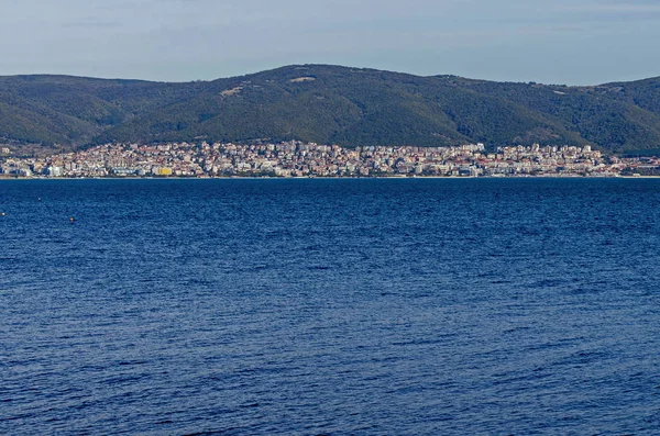 Deniz Sahil Resort kasaba Nessebar Karadeniz yakınındaki, Sveti Vlas, Elenite ve dağ manzarası Balkan, Bulgaristan, Avrupa 