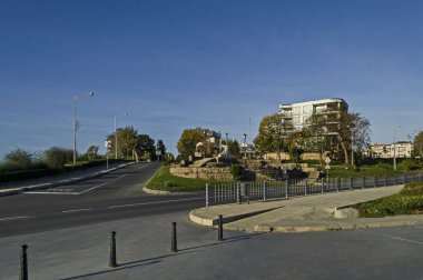 Eski ve yeni şehir Nessebar Karadeniz sahil, Bulgaristan, Avrupa arasındaki sınırda görüntülemek  