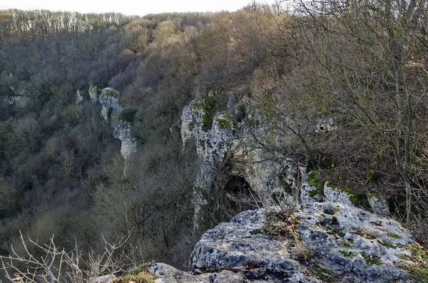 View Plateau Environment Deep Cliff Demir Baba Teke Cult Monument — Stock Photo, Image