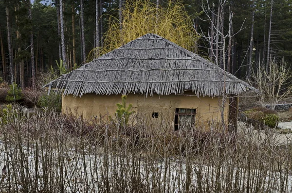 保加利亚 Chavdar 2019年3月3日 托波尼萨考古公园 在保加利亚索非亚 Chavdar 村附近重建新石器时代的房屋 供客人放松和传统庆祝 访问到位 — 图库照片