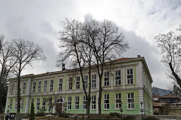 Ciudad Koprivshtitsa Bulgaria Marzo 2019 Edificio Vieja Escuela Pequeña Ciudad — Foto de Stock