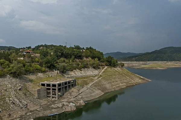 Vista Barragem Topolnitsa Lago Barragem Rio Topolnitsa Parte Aldeia Muhovo — Fotografia de Stock