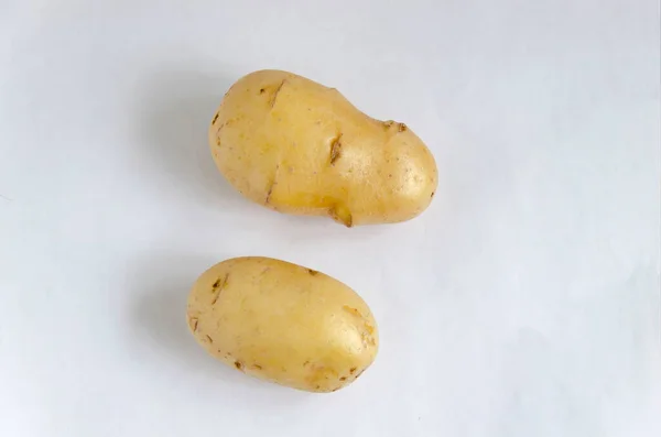 Close Fresh Raw Potato White Background Soft Shadow Sofia Bulgaria — Stock Photo, Image