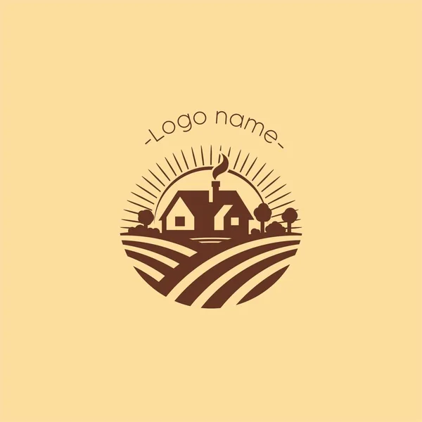 Logo Minimale Fattoria Naturale — Vettoriale Stock