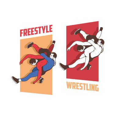 Serbest güreş vektör çizimler