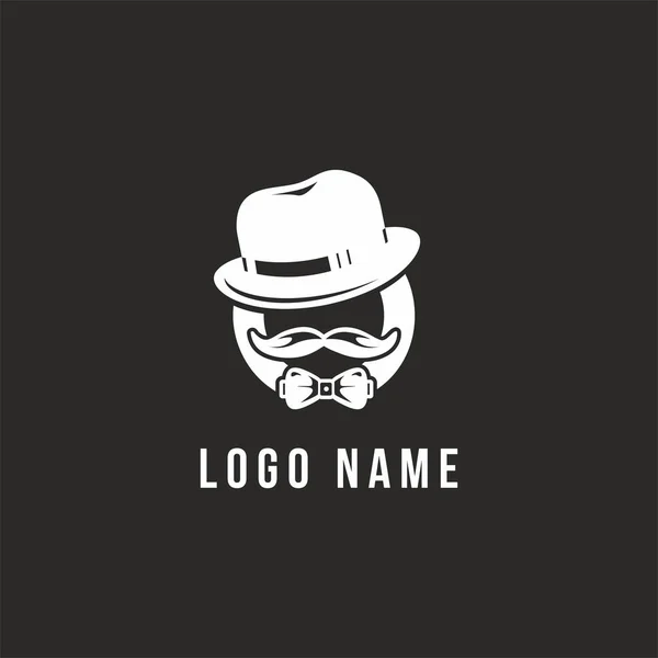 Klassieke Man Minimalisme Logo — Stockvector