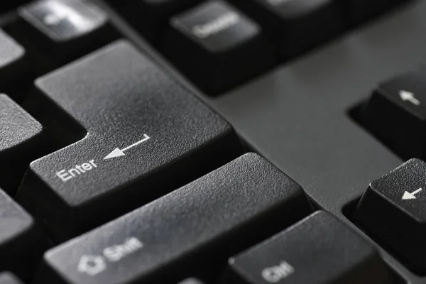 Closeup ενός κουμπιού μαύρο πληκτρολόγιο Enter — Φωτογραφία Αρχείου