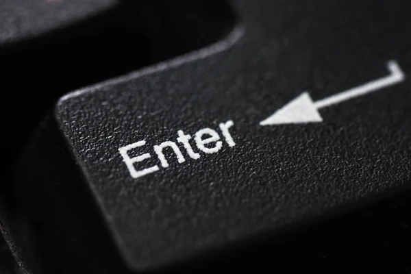 Closeup ενός κουμπιού μαύρο πληκτρολόγιο Enter — Φωτογραφία Αρχείου