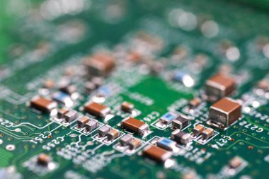 Mikroçipler, radioelements, elektronik kartındaki işlemci anakart