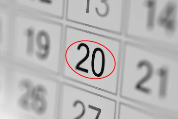 Planner calendar deadline day of the week on white paper 20