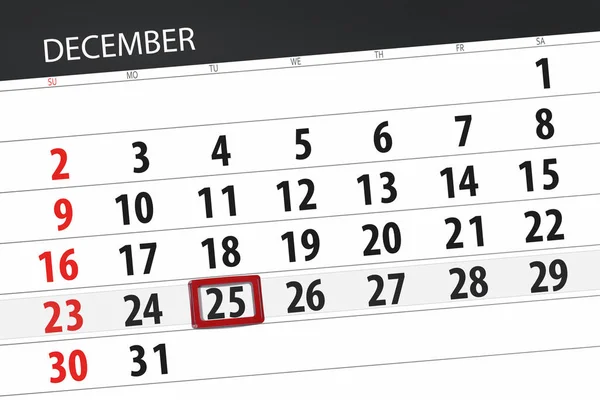 Agenda du mois décembre 2018, date limite, mardi, 25, Noël — Photo
