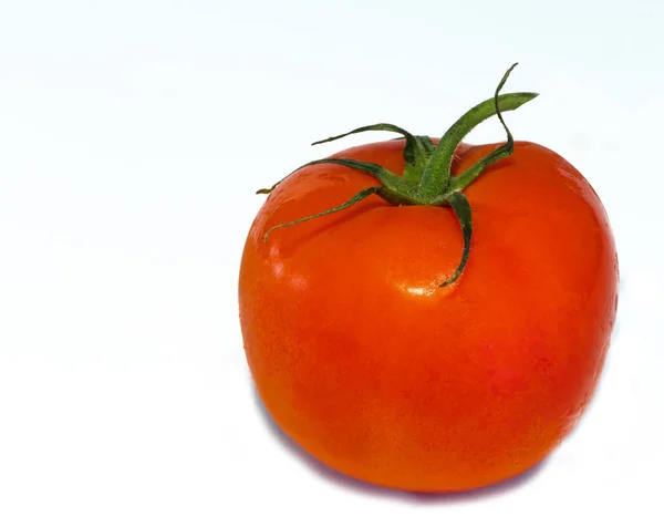 Close Van Rode Rijpe Tomaat Kopieer Ruimte — Stockfoto