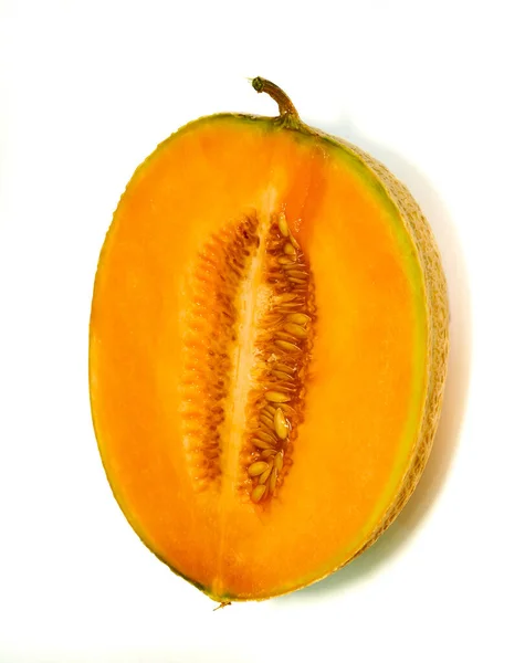 Melon Kuning Terletak Pada Latar Belakang Hitam Panen Sayuran — Stok Foto