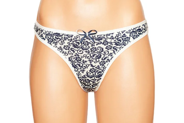 Female Panties Mannequin Isolated White Background Gray Underwear — Stock Photo, Image