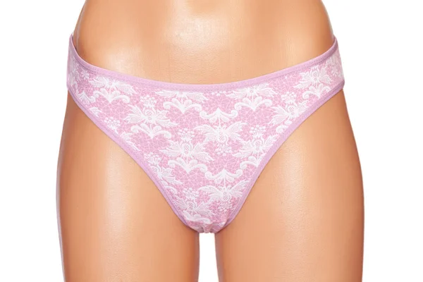 Female Panties Mannequin Isolated White Background Pink Underwear — Stock Photo, Image