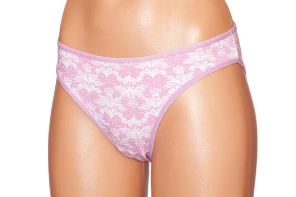 Female Panties Mannequin Isolated White Background Pink Underwear — Stock Photo, Image