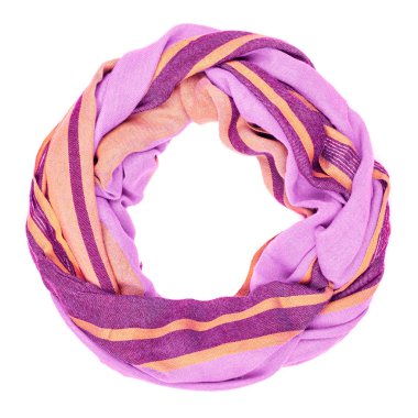 Pembe İpek eşarp izole üzerinde beyaz arka plan. Kadın Aksesuar.