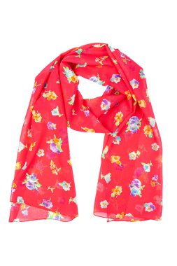 İpek eşarp. Kırmızı İpek eşarp izole üzerinde beyaz arka plan