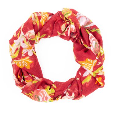 İpek eşarp. Kırmızı İpek eşarp izole üzerinde beyaz arka plan