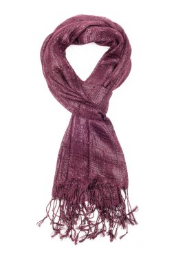 İpek eşarp. Bordo ipek eşarp beyaz arka plan izole