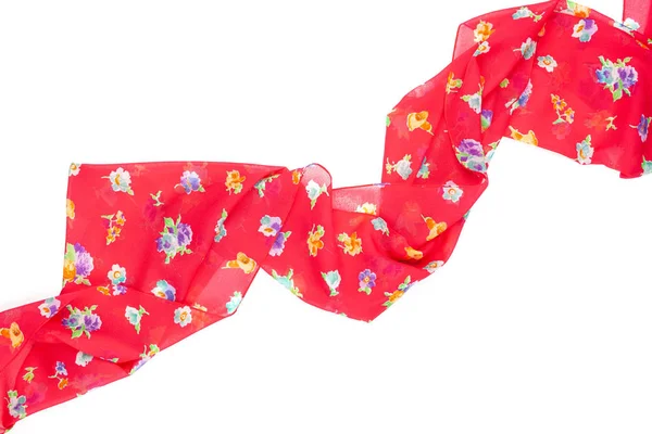 İpek eşarp. Kırmızı İpek eşarp izole üzerinde beyaz arka plan