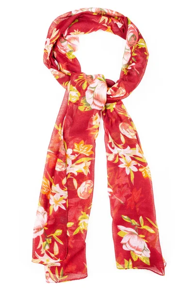 İpek eşarp. Kırmızı İpek eşarp izole üzerinde beyaz arka plan