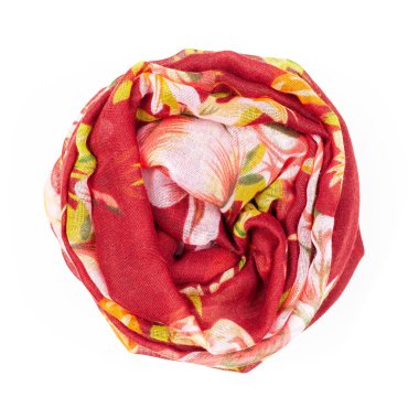 İpek eşarp. Kırmızı İpek eşarp izole üzerinde beyaz arka plan