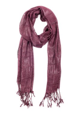 İpek eşarp. Bordo ipek eşarp beyaz arka plan izole