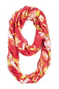 İpek eşarp. Kırmızı İpek eşarp izole üzerinde beyaz arka plan