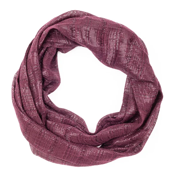 Sidenscarf. Burgundy sidenscarf isolerad på vit bakgrund — Stockfoto