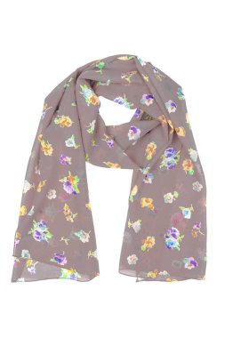 İpek eşarp. Gri İpek eşarp izole üzerinde beyaz arka plan