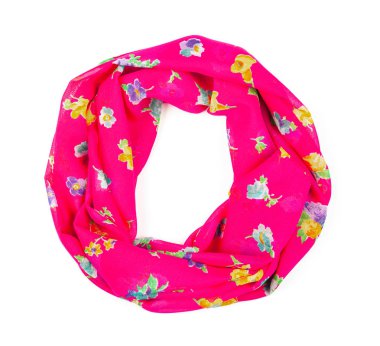 İpek eşarp. Pembe İpek eşarp izole üzerinde beyaz arka plan