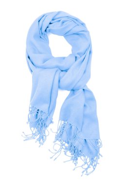 İpek eşarp. Mavi İpek eşarp izole üzerinde beyaz arka plan