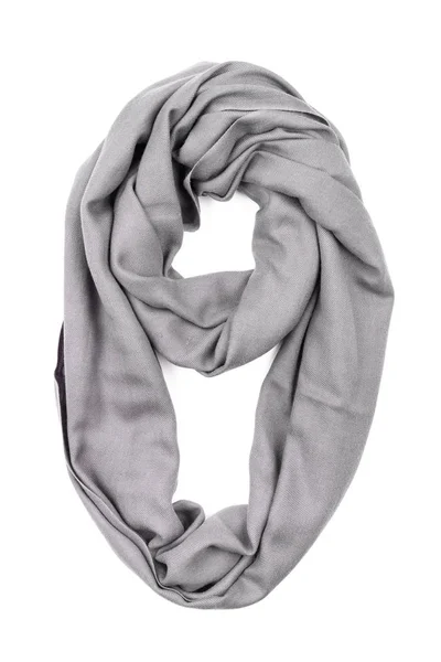 Sidenscarf. Grå silk scarf isolerade på vit bakgrund — Stockfoto