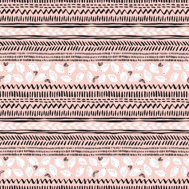 Vektör siyah çizgili ve seamless modeli pembe bir arka plan üzerinde beyaz limon. Tekstil, scrapbooking ve hediye paketleri için mükemmel