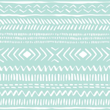 El Beyaz kabile desen nane arka plan vektör seamless modeli üzerinde çekilmiş. Taze soyut geometrik çizim