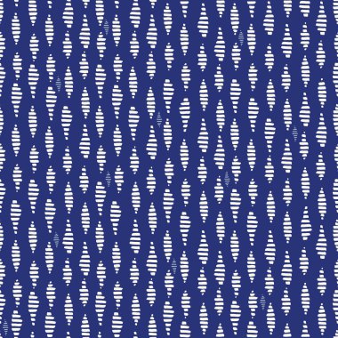 Krem çizilmiş Koza işaretleri Dikişsiz desen vektör. Stylized su ripples soyut. Indigo geometrik arka plan.