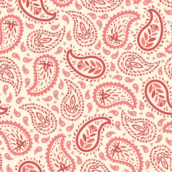 Traditionelle Korallen Paisley Vektor nahtlose Muster. skurrile klassische background.monochrome Schal-Print — Stockvektor