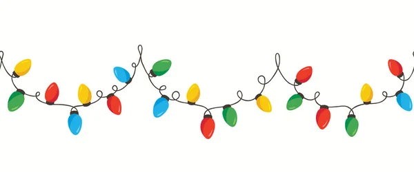 Holiday Clipart: Swirly Strand or String of Christmas Light Bulbs