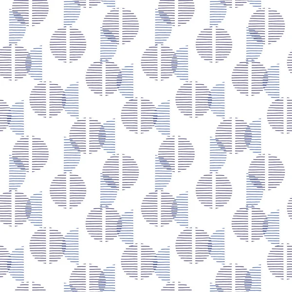 小さな青いレトロなジオドットベクトルシームレスパターン。白い背景に現代抽象的な青い黒い円 — ストックベクタ