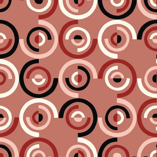 Übergroße Retro-Geo ausgeschnittene Punkte Vektor nahtlose Muster. moderne abstrakte staubige rosa Kreise Hintergrund — Stockvektor