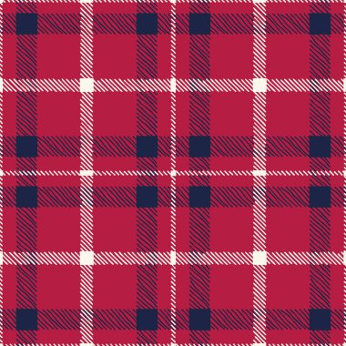 Klasik El Çizimi Mavi Beyaz ve Kırmızı Ekoseli Vektör Denetimi Kusursuz Desen