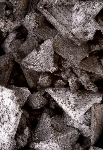 Super Macro Shot Big Exotic Spice Black Charcoal Flakes Salt — Foto de Stock