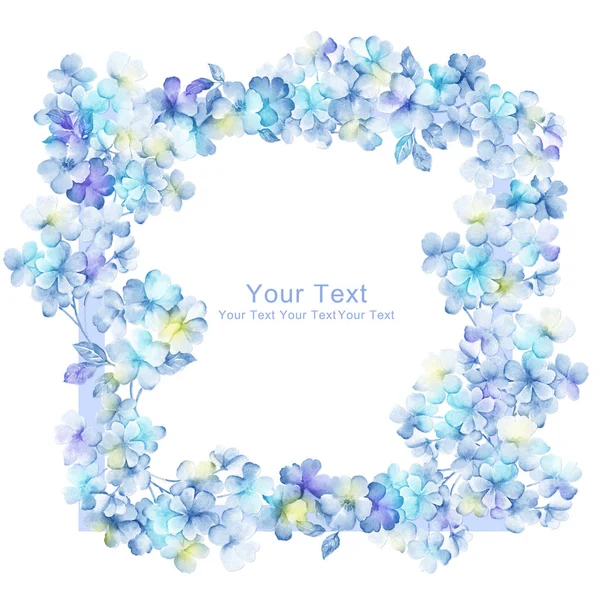 Watercolor Floral Illustration Collection Flowers Arranged Shape Wreath Perfect Stock Photo
