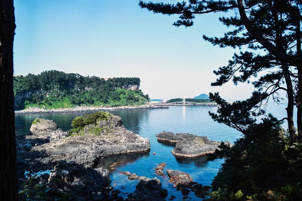Jeju Adası'nın deniz manzarası