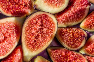 Olgun tatlı incir. Taze incir meyve yakın çekim / makro