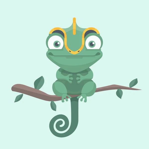 Cute Chameleon Vector Illustration — Stock Vector