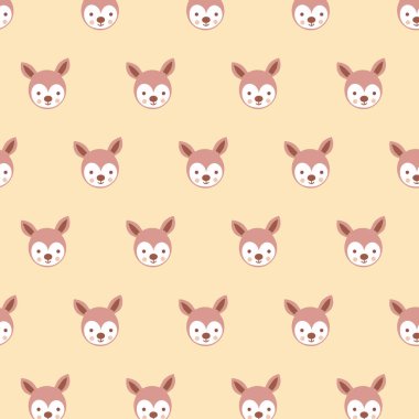 Sevimli stilize çizgi kanguru desen pastel arka plan üzerinde.